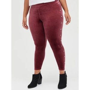 🆕 Purple Velvet With Pearls Platinum Leggings 2 2X 18 20 NWT Torrid New!